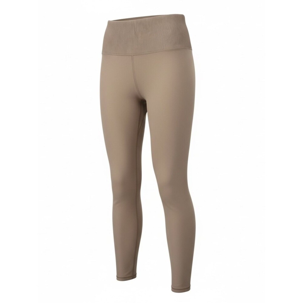 Vuori High-Waist Ribbed Studio Leggings in Taupe with FLAW - Size M